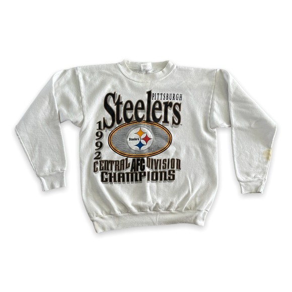 Pittsburgh Steelers Men's Vintage 1992 Division Champions Sweatshirt White Large - Picture 1 of 7